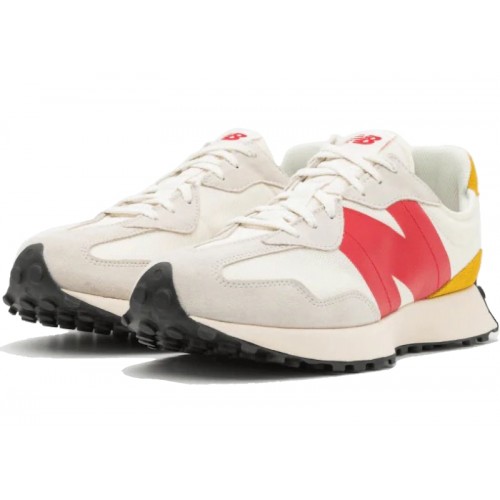 Кроссы New Balance 327 Cream Red Yellow - мужская сетка размеров