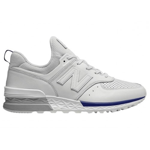 Кроссы New Balance 574 Sport White Blue - мужская сетка размеров