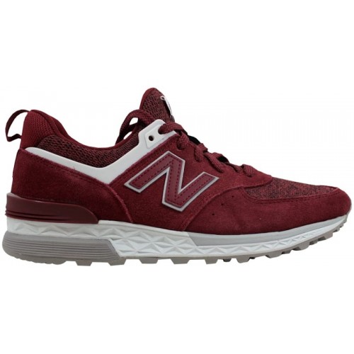 Кроссы New Balance 574 Sport Burgundy - мужская сетка размеров