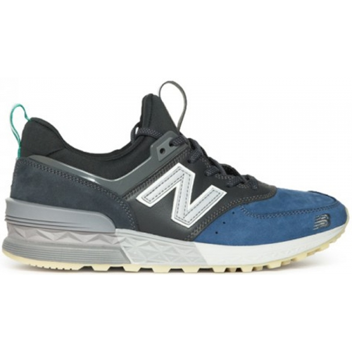 Кроссы New Balance 574 Sport mita sneakers Black Blue Grey - мужская сетка размеров