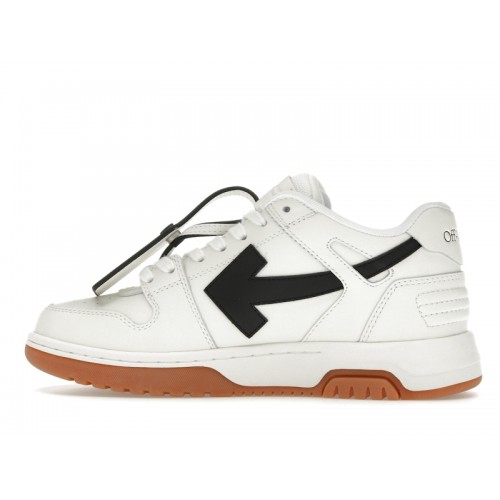 OFF-WHITE Out Of Office OOO Low Tops White Black Gum - мужская сетка размеров