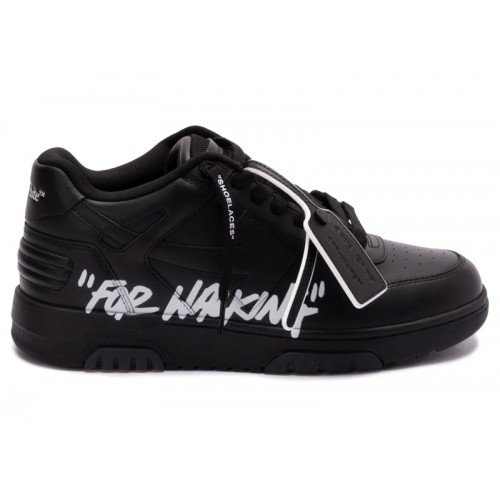 OFF-WHITE Out Of Office OOO Low Tops For Walking Black White - мужская сетка размеров