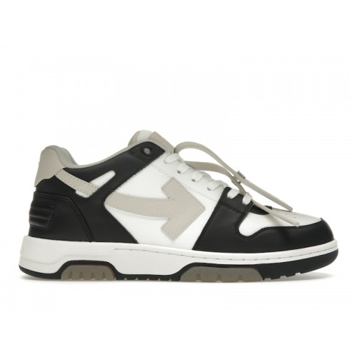OFF-WHITE Out Of Office OOO Low Tops Black Beige - мужская сетка размеров