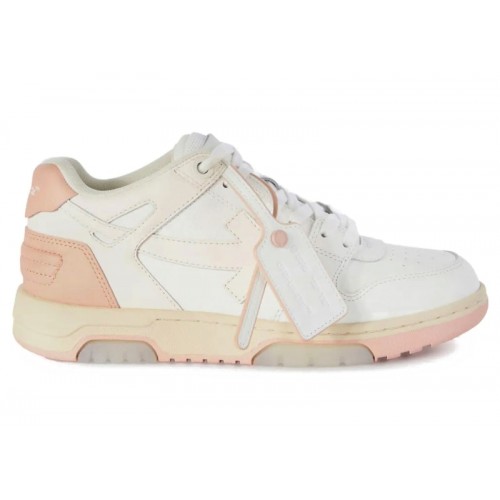 OFF-WHITE Out Of Office OOO Low Tops White Pink Beige (W) - женская сетка размеров