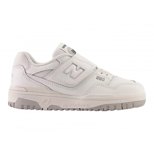 Кроссы New Balance 550 Bungee Lace Top Strap White Grey - мужская сетка размеров