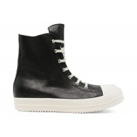 Rick Owens Hollywood High Black Milk Waxed Leather