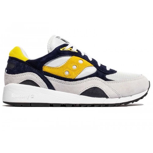 Кроссы Saucony Shadow 6000 Grey Navy Yellow - мужская сетка размеров