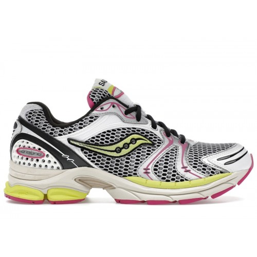 Saucony ProGrid Triumph 4 White Fluo Pink - мужская сетка размеров