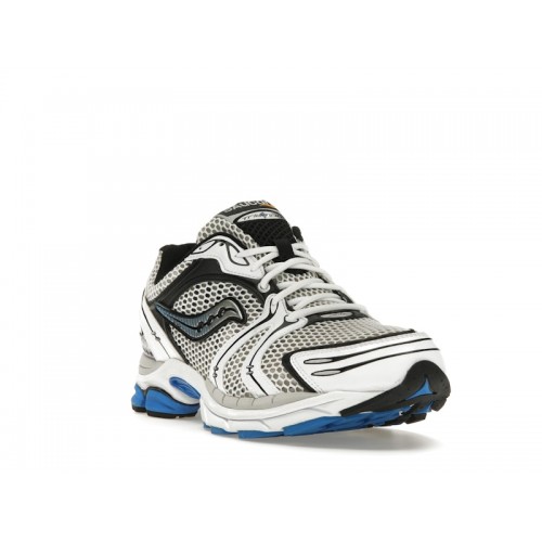 Кроссы Saucony ProGrid Triumph 4 White Silver Blue - мужская сетка размеров