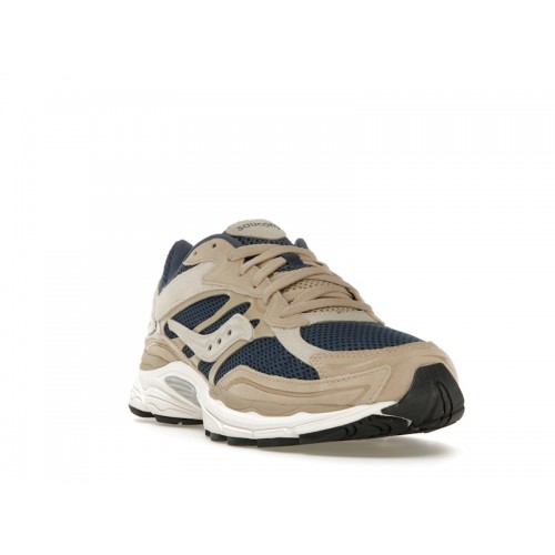 Кроссы Saucony ProGrid Omni 9 Premium Beige Navy Blue - мужская сетка размеров
