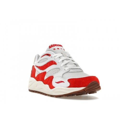 Кроссы Saucony Grid Shadow 2 Ivy Prep White Red - мужская сетка размеров