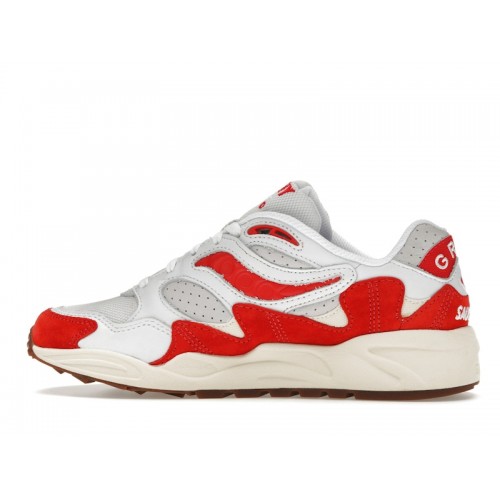 Кроссы Saucony Grid Shadow 2 Ivy Prep White Red - мужская сетка размеров