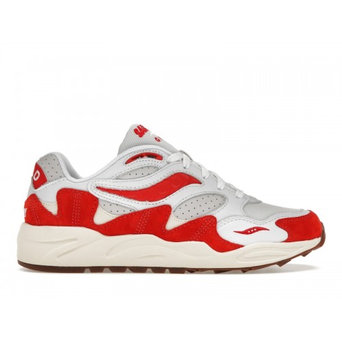 Кроссы Saucony Grid Shadow 2 Ivy Prep White Red - мужская сетка размеров