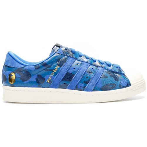 Кроссы adidas Superstar 80s Undefeated Bape Blue Camo - мужская сетка размеров