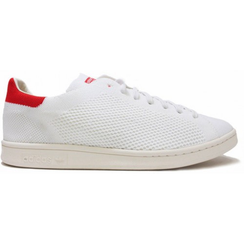 Кроссы adidas Stan Smith Primeknit White Red - мужская сетка размеров