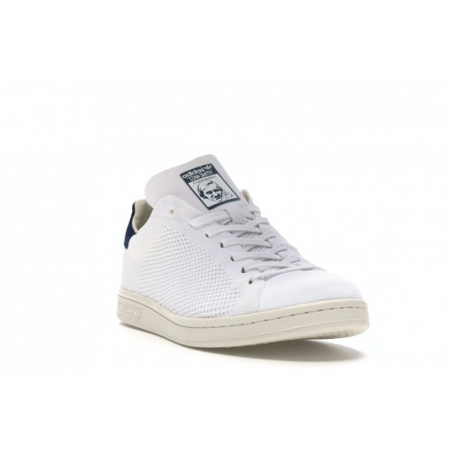 Кроссы adidas Stan Smith Primeknit White Blue - мужская сетка размеров