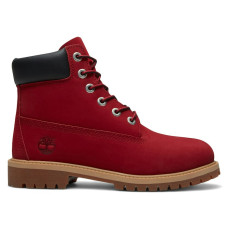Детские Timberland 6 Premium Waterproof Boot Red Nubuck Black (PS)