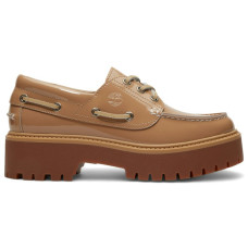 Женские Timberland Stone Street Platform Boat Shoe Beige Patent Leather (W)