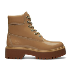 Женские Timberland Stone Street 6 Waterproof Platform Boot Beige Patent Leather (W)