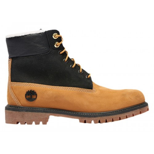 Timberland 6" Premium Boot Shearling Wheat Black (GS) - подростковая сетка размеров