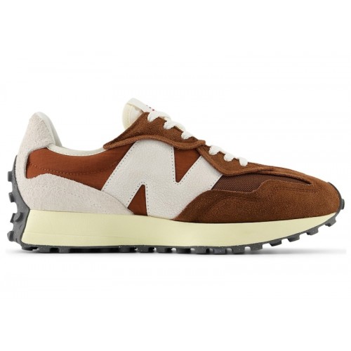 Кроссы New Balance 327 Brown Beige - мужская сетка размеров