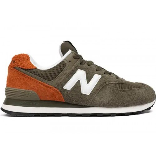 Кроссы New Balance 574 Brown Orange - мужская сетка размеров