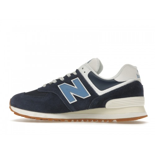 Кроссы New Balance 574 Navy White Blue - мужская сетка размеров