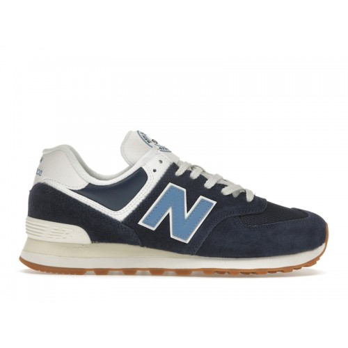 Кроссы New Balance 574 Navy White Blue - мужская сетка размеров