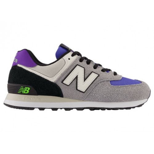 Кроссы New Balance 574 Grey Purple - мужская сетка размеров