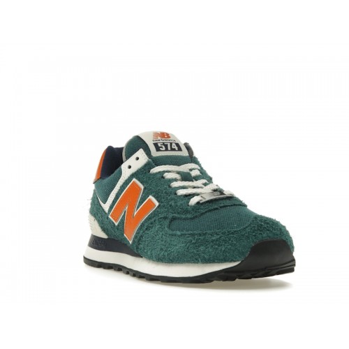 Кроссы New Balance 574 Aqua Green Orange - мужская сетка размеров