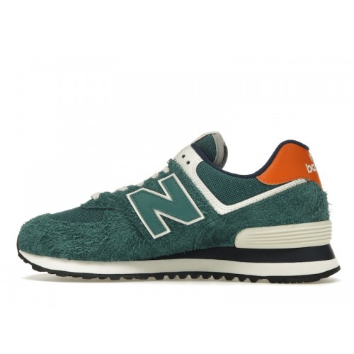 Кроссы New Balance 574 Aqua Green Orange - мужская сетка размеров