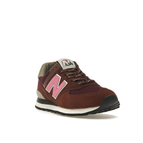 Кроссы New Balance 574 Brown Pink - мужская сетка размеров