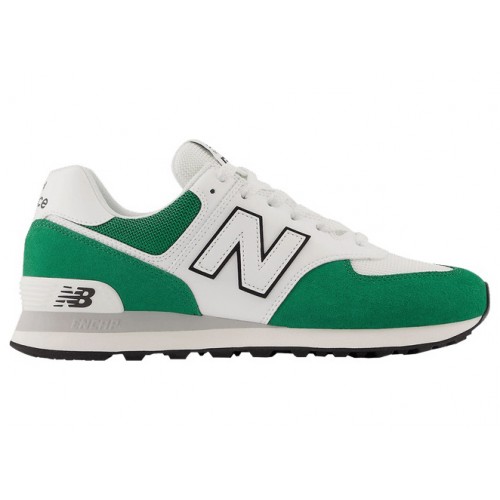 Кроссы New Balance 574 Classic Pine White Black - мужская сетка размеров