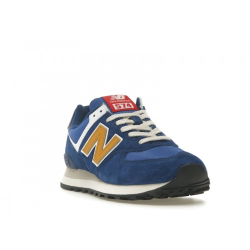 Кроссы New Balance 574 Royal Blue Gold - мужская сетка размеров