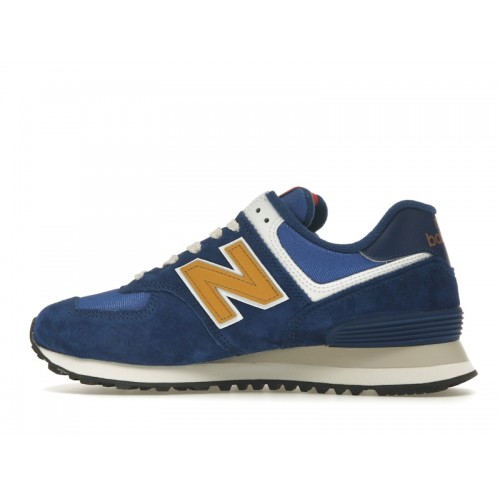 Кроссы New Balance 574 Royal Blue Gold - мужская сетка размеров