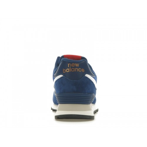 Кроссы New Balance 574 Royal Blue Gold - мужская сетка размеров