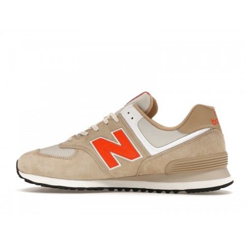 Кроссы New Balance 574 Bone Orange - мужская сетка размеров