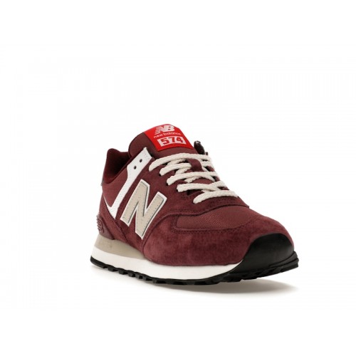 Кроссы New Balance 574 Suede Maroon Grey - мужская сетка размеров