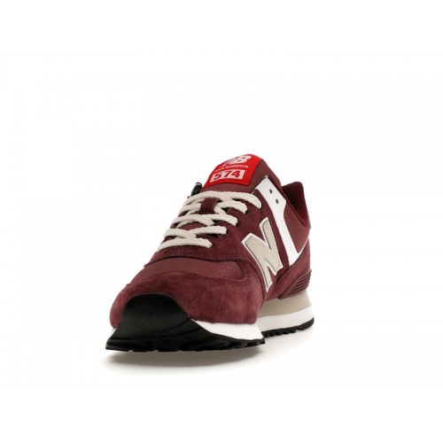 Кроссы New Balance 574 Suede Maroon Grey - мужская сетка размеров