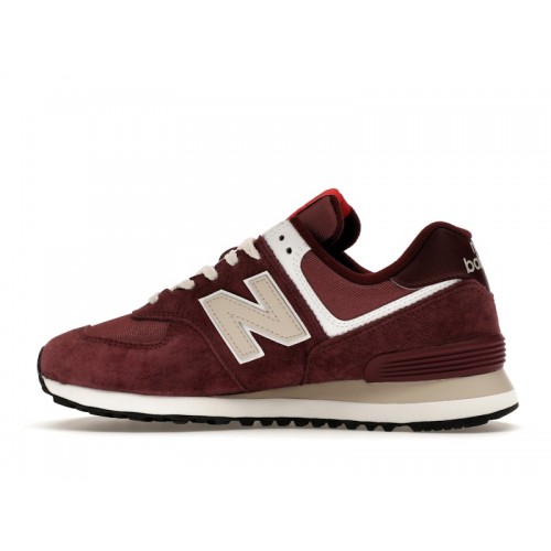 Кроссы New Balance 574 Suede Maroon Grey - мужская сетка размеров