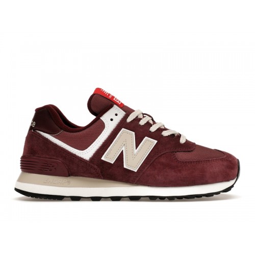 Кроссы New Balance 574 Suede Maroon Grey - мужская сетка размеров