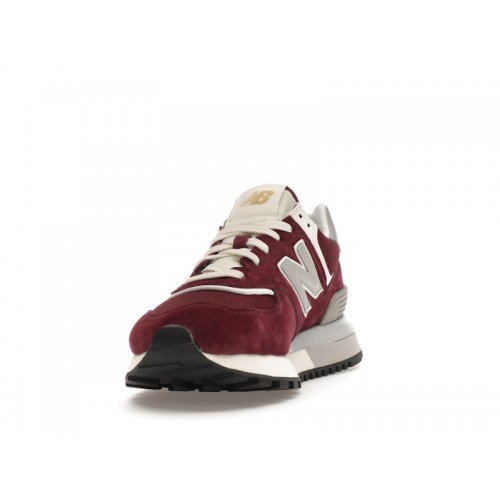 Кроссы New Balance 574 Burgundy Silver - мужская сетка размеров