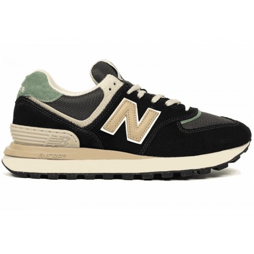 Кроссы New Balance 574 Legacy Black Tan Green - мужская сетка размеров