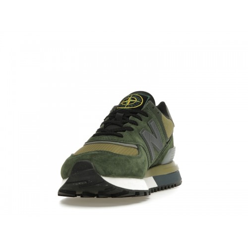 Кроссы New Balance 574 Legacy Stone Island Dark Green - мужская сетка размеров