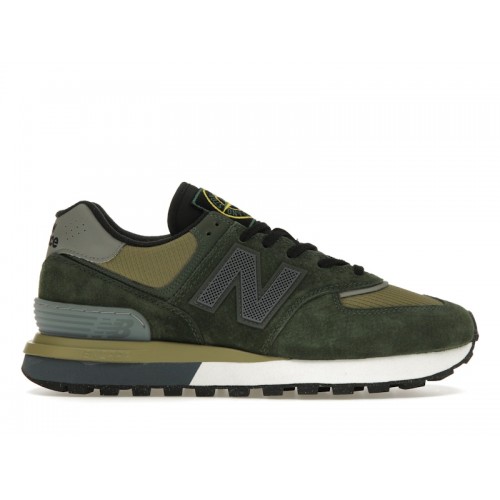 Кроссы New Balance 574 Legacy Stone Island Dark Green - мужская сетка размеров