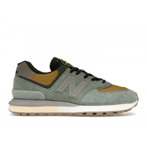 Кроссы New Balance 574 Legacy Stone Island Light Green - мужская сетка размеров