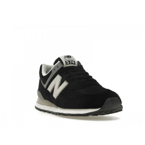 Кроссы New Balance 574 Black Off White - мужская сетка размеров