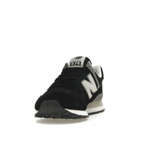Кроссы New Balance 574 Black Off White - мужская сетка размеров