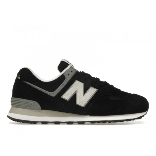 Кроссы New Balance 574 Black Off White - мужская сетка размеров