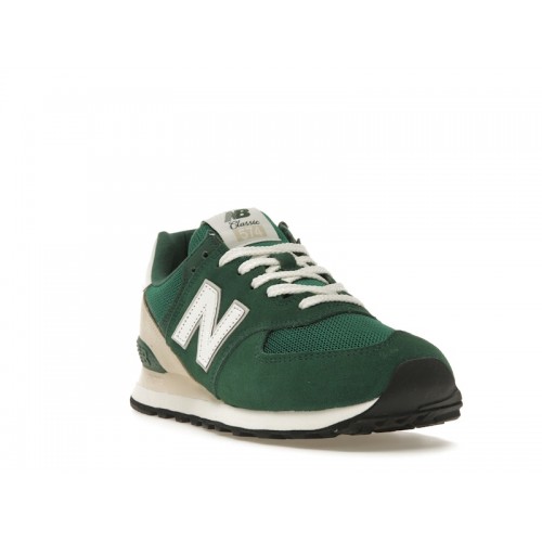 Кроссы New Balance 574 Green White Green - мужская сетка размеров